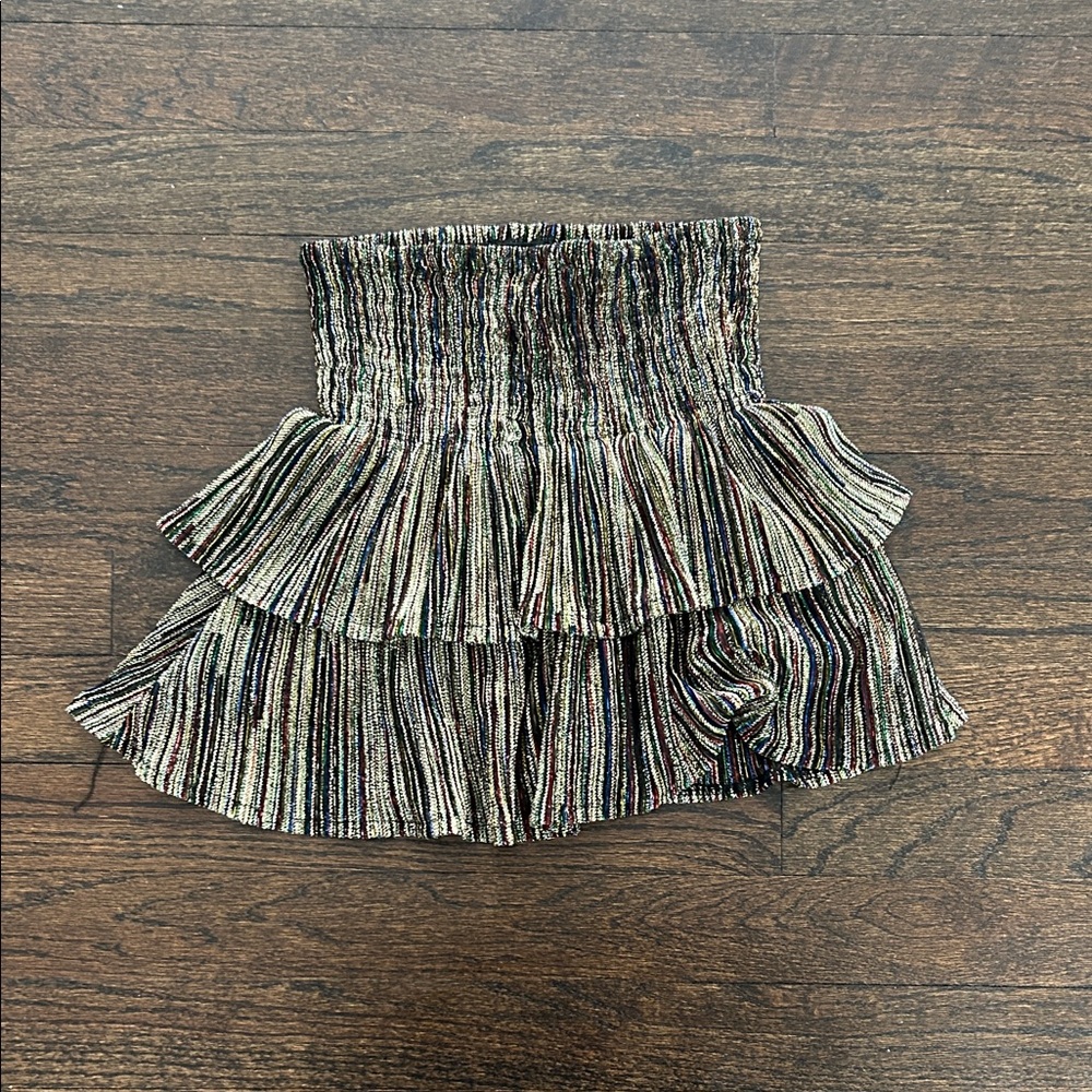 Flowers By Zoe Girls Chic Striped Multicolor Mini Skirt Size Medium
